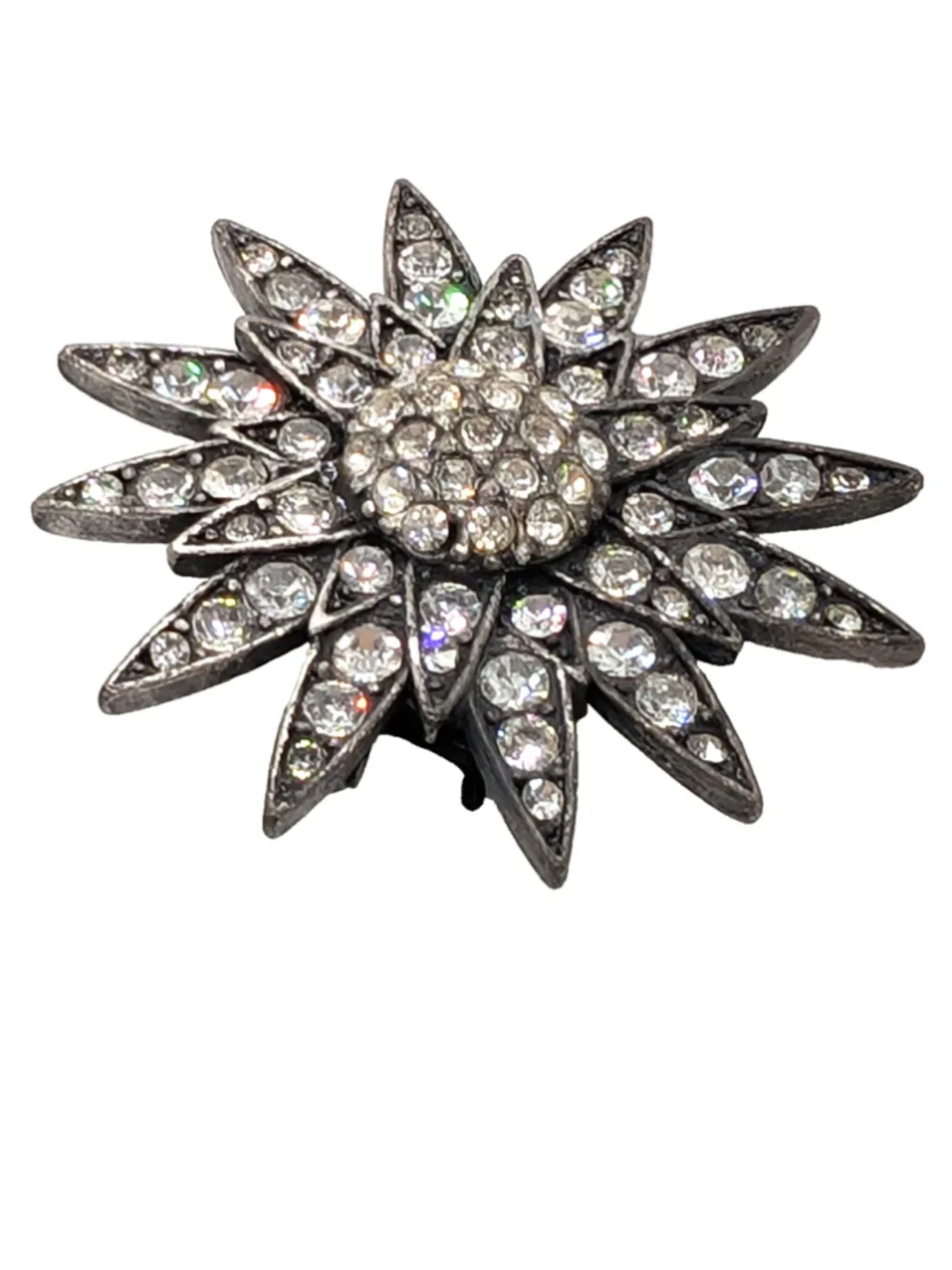 Chico's Statement Sunburst Brooch Pin Sparkly 2